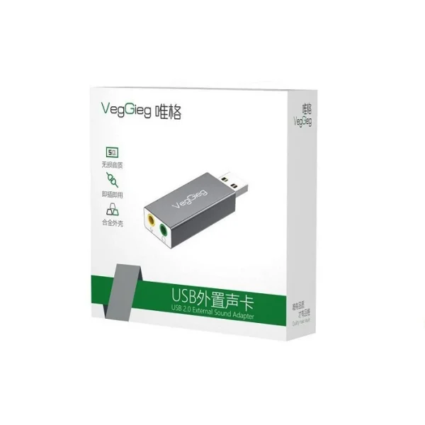 کارت صدا USB2.0 وگیگ مدل V-K102 - تصویر 2