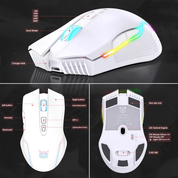 ماوس بی سیم مخصوص بازی اونیکوما مدل CW905 - تصویر 2